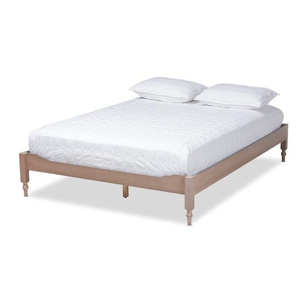Baxton Studio MG0011-Antique Oak-Full Laure French Bohemian Antique Oak Finished Wood Full Size Platform Bed Frame MG0011-Antique Oak-Full - main